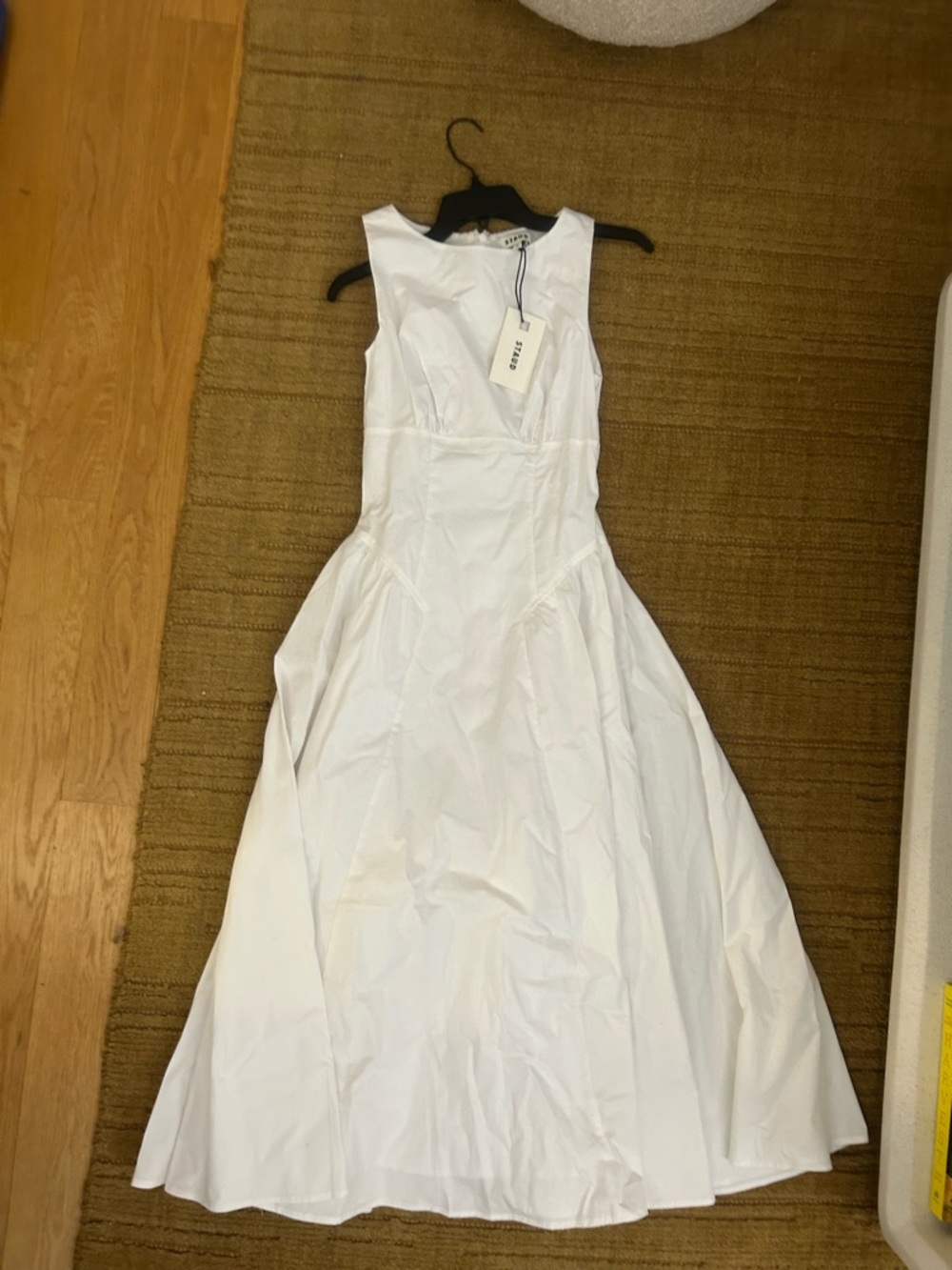 STAUD Elegant White Midi Dress - Picture 4 of 5